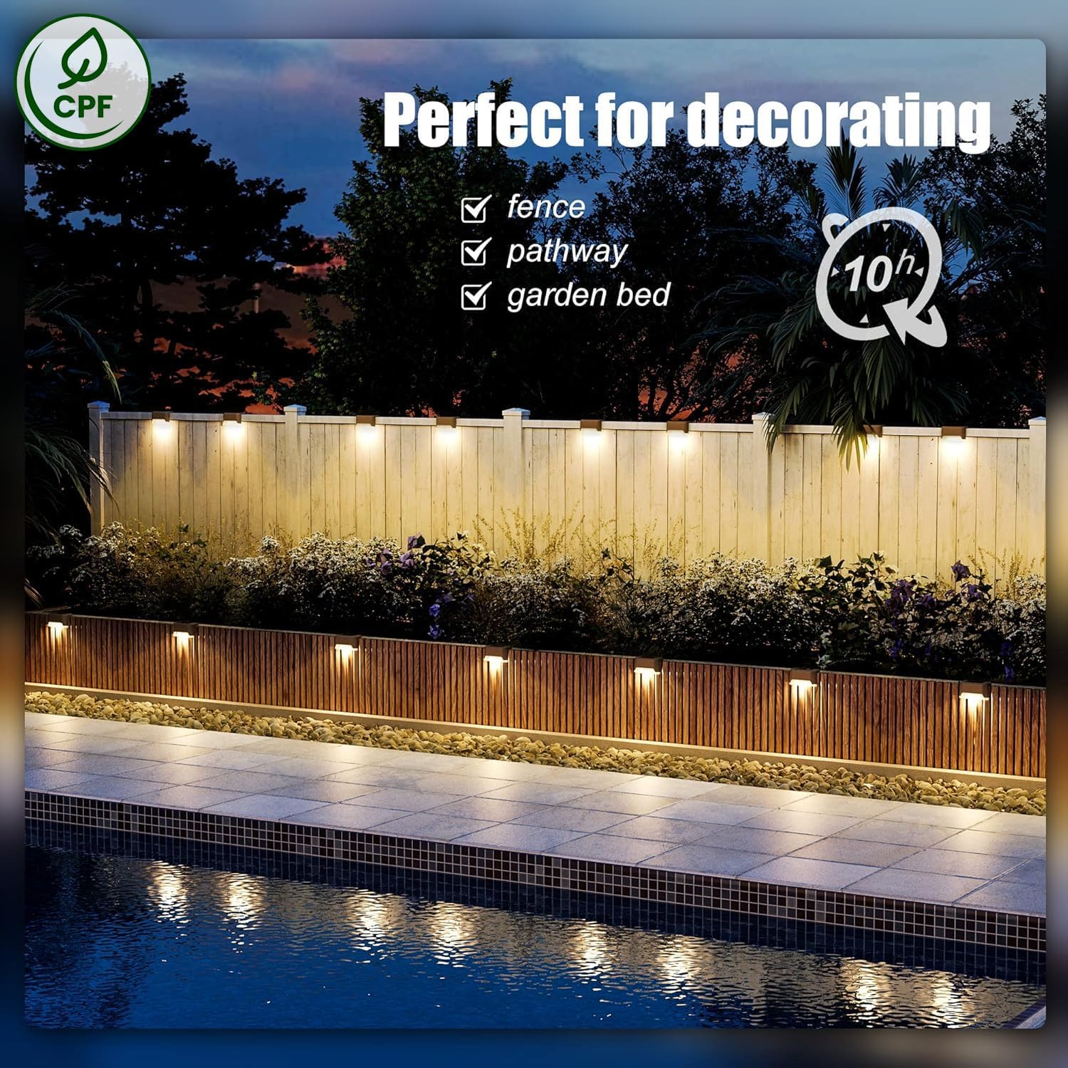 SOLPEX Solar Deck Lights Outdoor 16 Pack, Solar Step Lights Waterproof Led Solar lights for Outdoor Stairs, Step , Fence, Yard, Patio, and Pathway(Warm White) - Image 4
