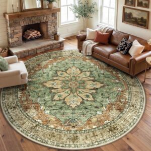 RELEANY Area Rugs Round 8ft Washabl...