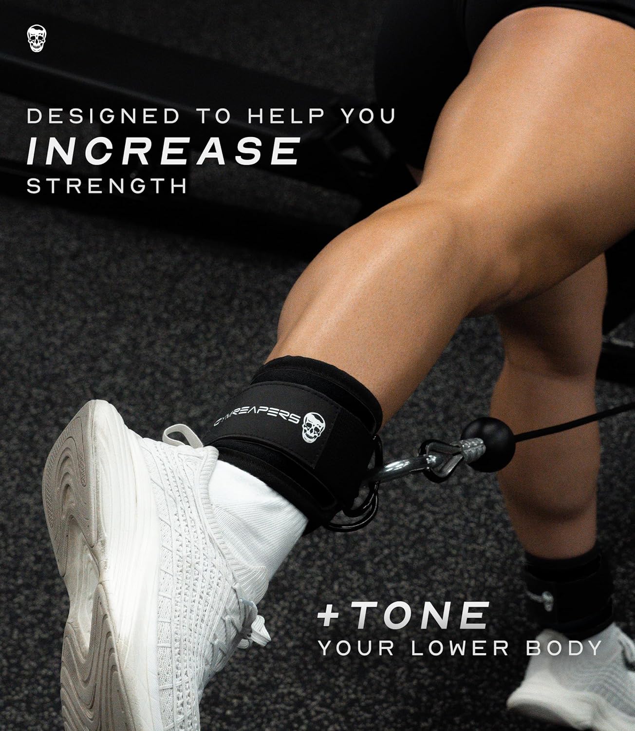 Gymreapers Ankle Straps For Cable Machine Kickbacks, Glute Workouts, Lower Body Exercises - Adjustable Leg Straps with Neoprene Padding - Image 2