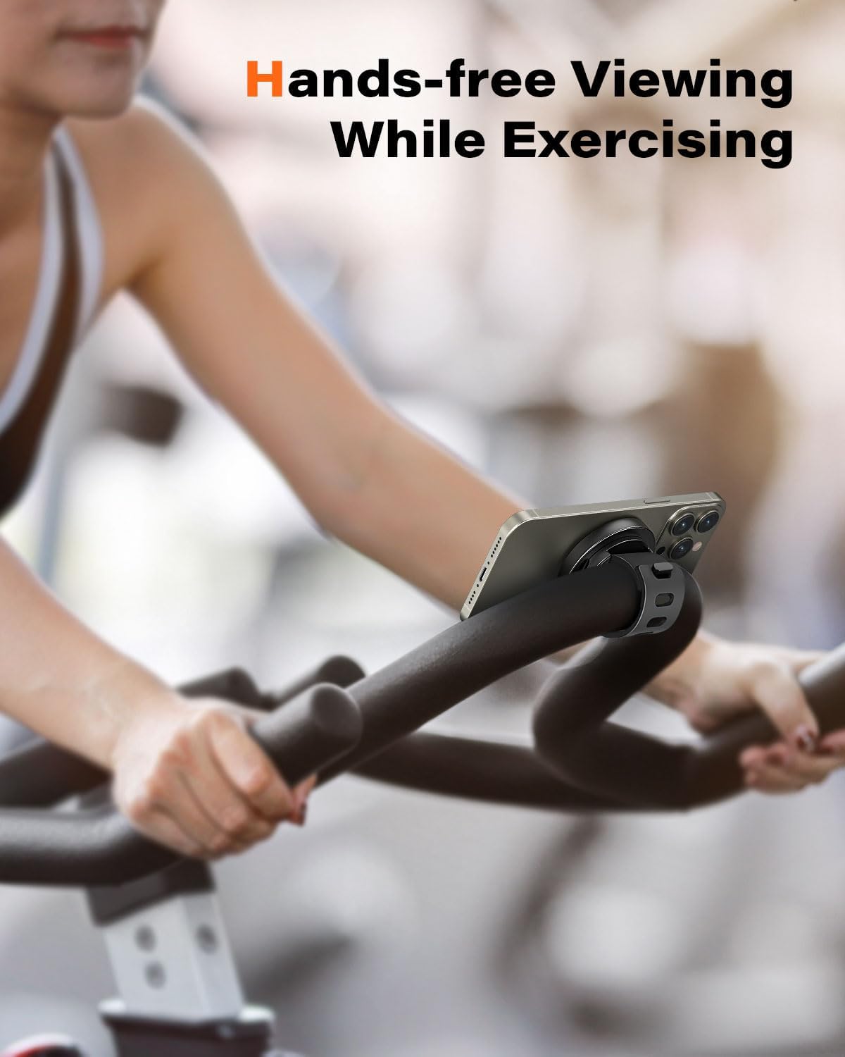 A2C Gym Fitness Phone Mount for MagSafe - 17 N54 Strong Magnets Stable and Secure Phone Mount with Adjustable Strap, 3-in-1 Mount for Gym, Stroller, Golf Push Cart, Treadmill, Peloton Exercise Bikes - Image 2