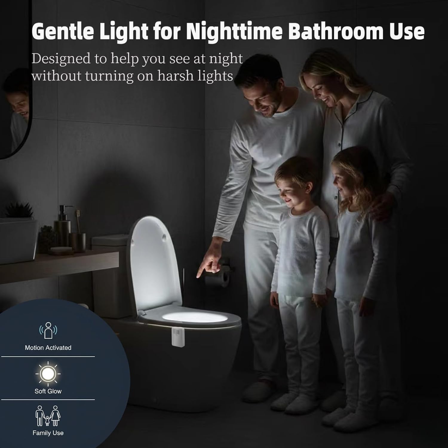 Chunace Toilet Light Motion Sensor for Bathroom, Funny Gag Gifts | 16 Color LED Night Light, Cool White Elephant Stuff for Adults, Unique & Unusual Stocking Stuffer Gadgets for Men - Image 5