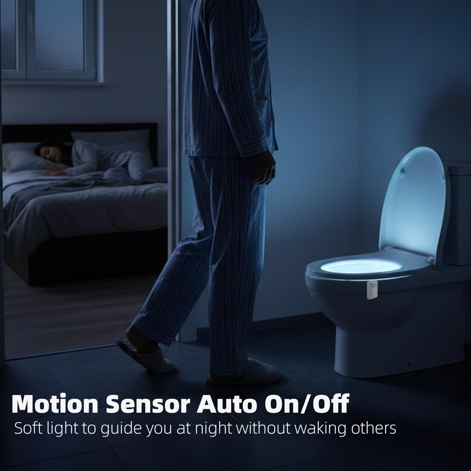 Chunace Toilet Light Motion Sensor for Bathroom, Funny Gag Gifts | 16 Color LED Night Light, Cool White Elephant Stuff for Adults, Unique & Unusual Stocking Stuffer Gadgets for Men - Image 4