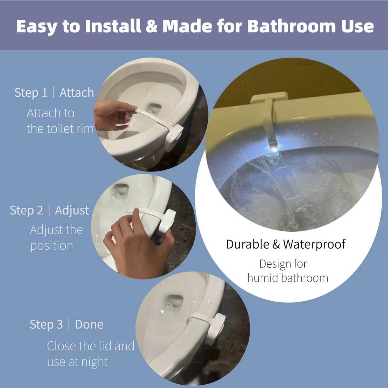 Chunace Toilet Light Motion Sensor for Bathroom, Funny Gag Gifts | 16 Color LED Night Light, Cool White Elephant Stuff for Adults, Unique & Unusual Stocking Stuffer Gadgets for Men - Image 6