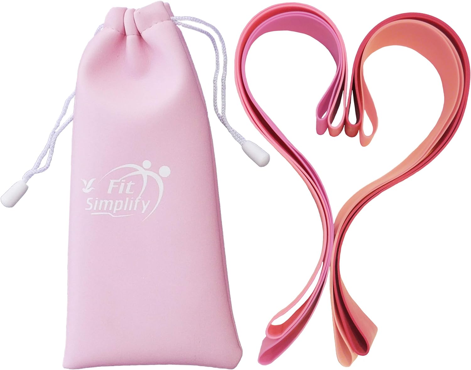 Fit Simplify Resistance Loop Exercise Bands with Instruction Guide and Carry Bag, Set of 5 - Image 3