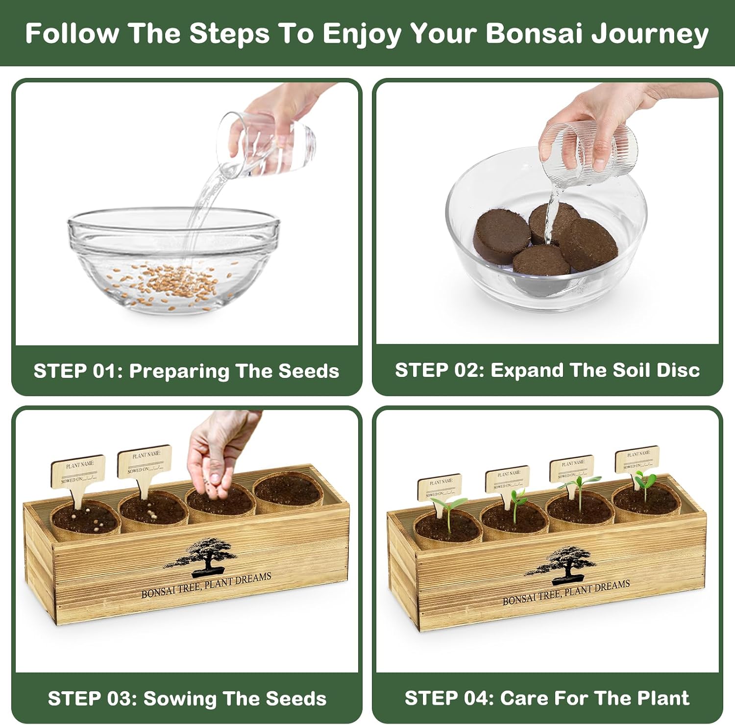 LUOJIBIE Bonsai Tree Kit, Bonsai Tree Starter Growing Kit, Unique Birthday Gifts for Women Men Mom Dad Girls Boys, House Warming Gifts New Home, Gardening Anniversary Wedding Gift, Crafts Hobby Kits - Image 5