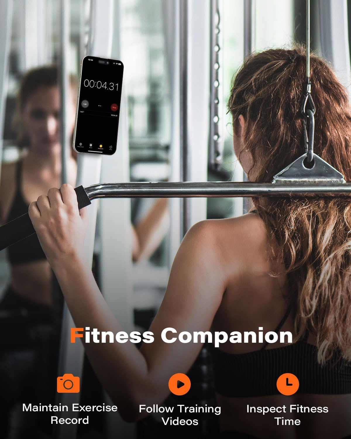 A2C Gym Fitness Phone Mount for MagSafe - 17 N54 Strong Magnets Stable and Secure Phone Mount with Adjustable Strap, 3-in-1 Mount for Gym, Stroller, Golf Push Cart, Treadmill, Peloton Exercise Bikes - Image 3