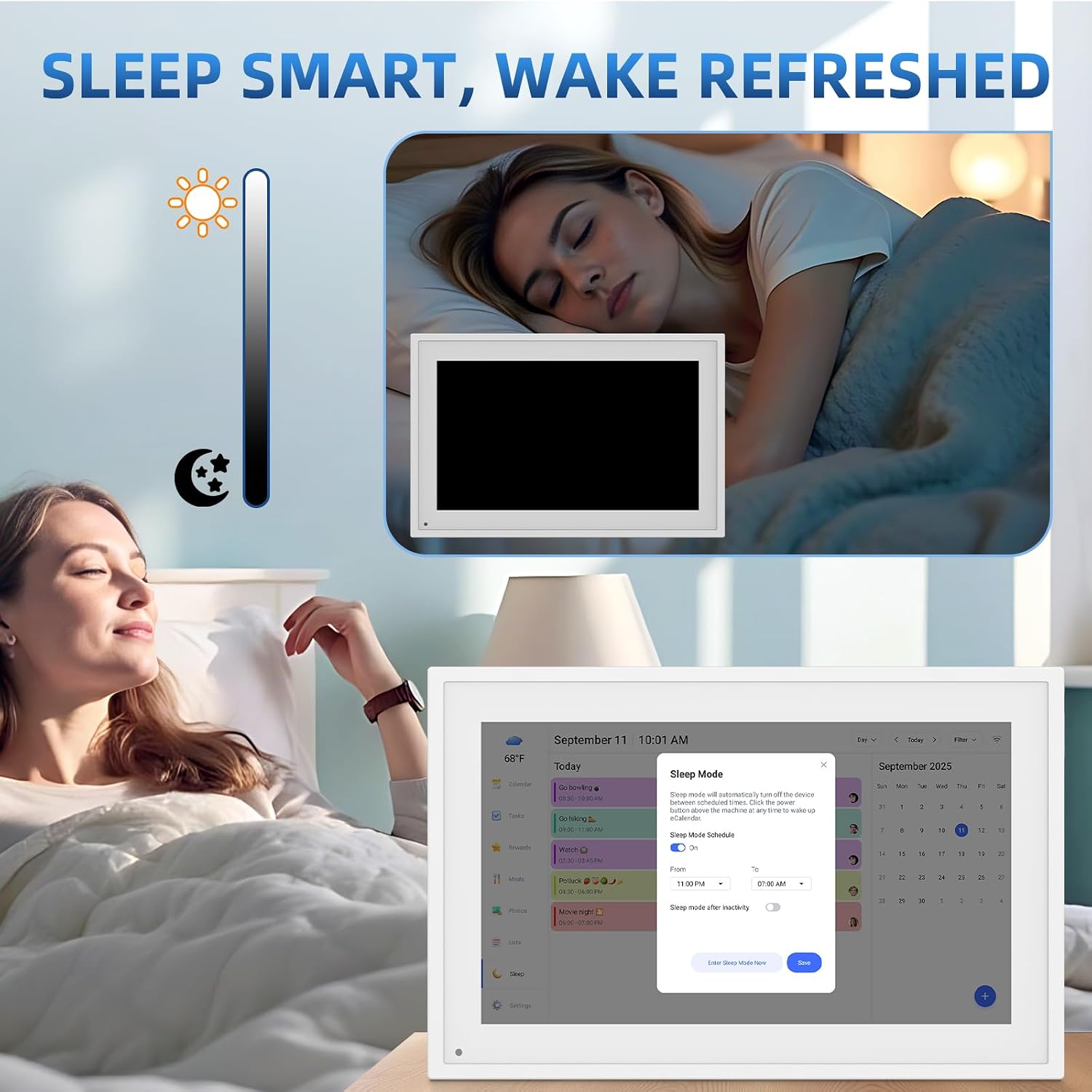 10.1" Digital Calendar, Full HD Smart Display for Family Organizer | Touchscreen Chore Chart, Wall/Desk Mount, Meal & To-Do Lists, Photo Frame, Ideal Gift for Mom & Women - Image 7