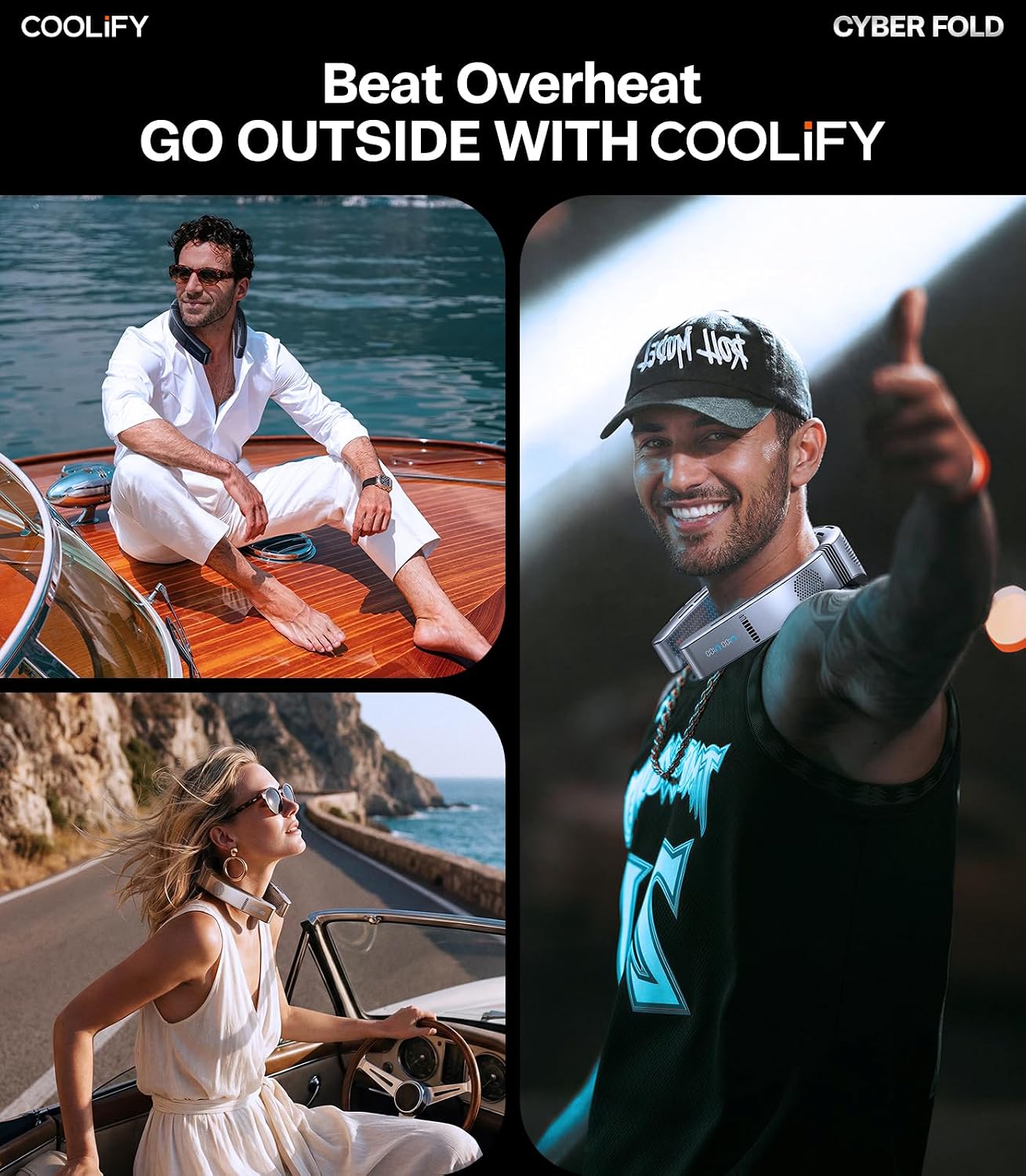 TORRAS COOLiFY 2026 Cyber Fold AI Neck Air Conditioner, Max Cooling Area | Neck & Face Cooler with Adjustable Strong Wind, Rechargeable Neck Fan for Travel Gift for Dad, Husband, Black - Image 7