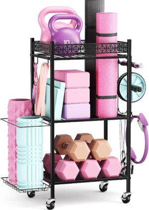 Yoga Mat Storage Rack, Home Gym Sto...