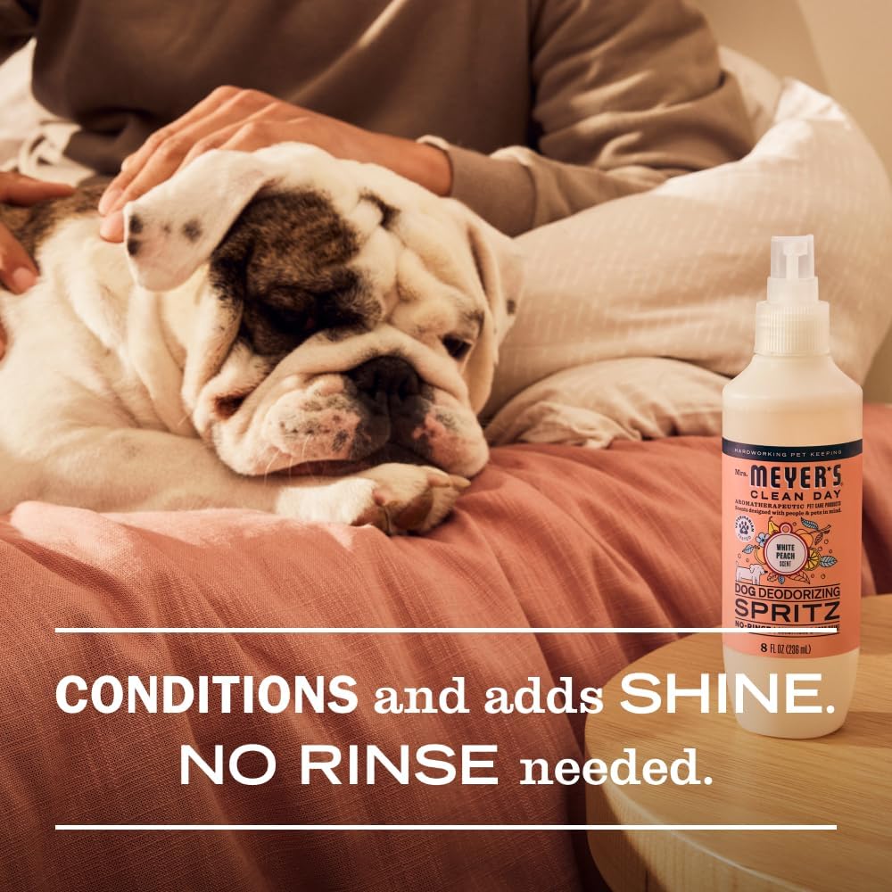MRS. MEYER'S Clean Day Dog Deodorizing Spray, White Peach Scent, 8oz - Image 4