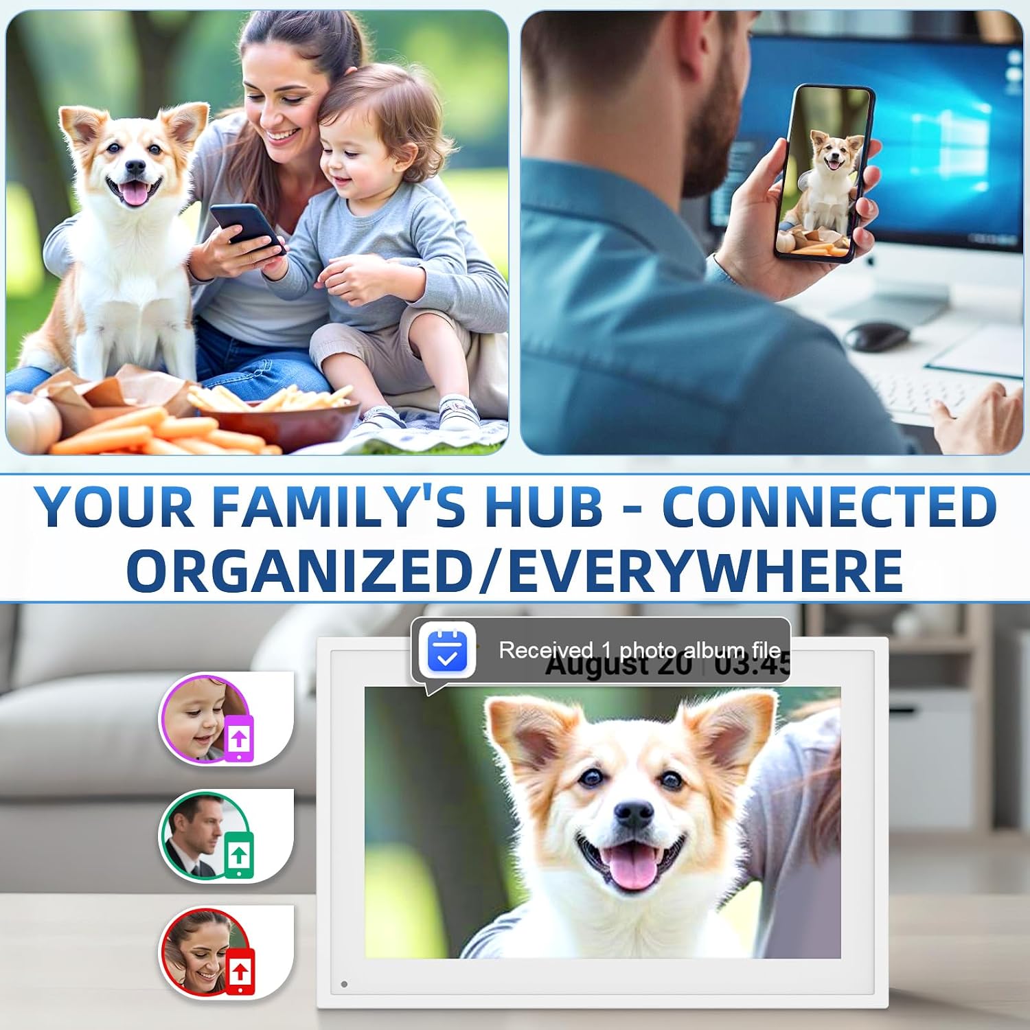 10.1" Digital Calendar, Full HD Smart Display for Family Organizer | Touchscreen Chore Chart, Wall/Desk Mount, Meal & To-Do Lists, Photo Frame, Ideal Gift for Mom & Women - Image 5