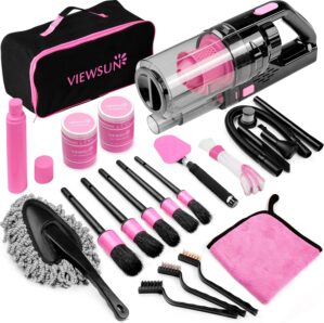 17pcs Car Cleaning Kit, Pink Car In...