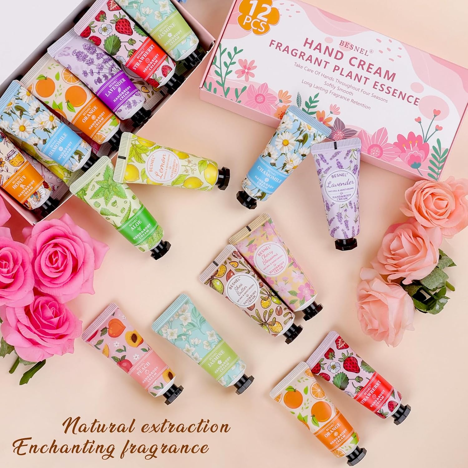 12 Pack Hand Cream Gift Set For Women,Mini Hand Lotion Travel Size for Hand | Moisturizing Hand Cream for Dry Cracked Hands, Teacher Appreciation, Graduation Birthday Gift,Bridesmaid Gift, Party Favors - Image 5