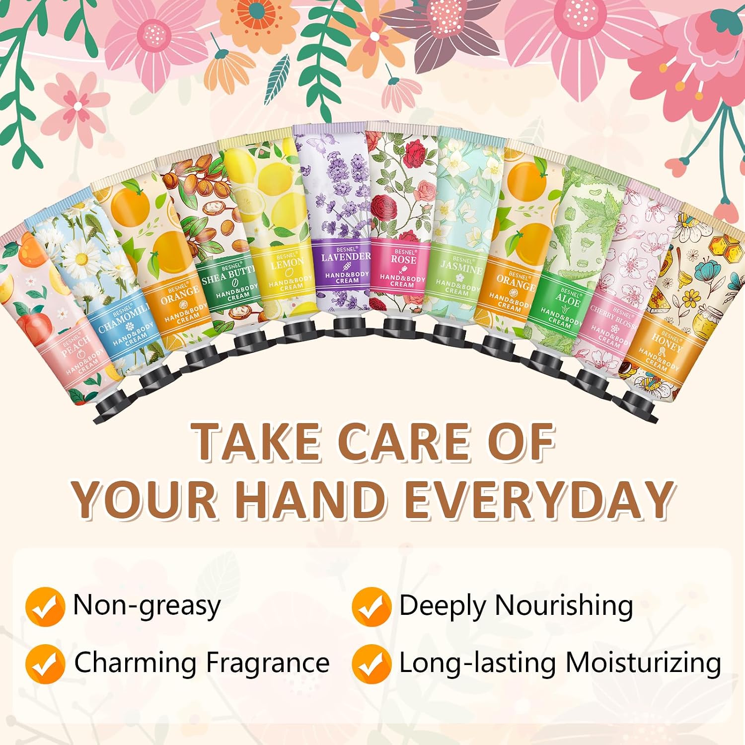 12 Pack Hand Cream Gift Set For Women,Mini Hand Lotion Travel Size for Hand | Moisturizing Hand Cream for Dry Cracked Hands, Teacher Appreciation, Graduation Birthday Gift,Bridesmaid Gift, Party Favors - Image 3