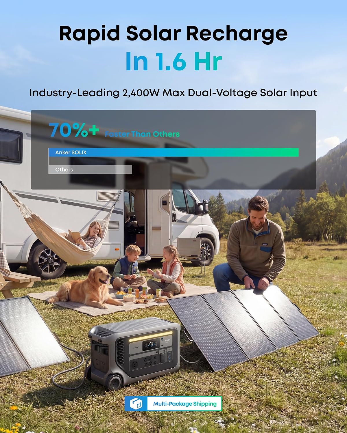 Anker SOLIX F3000 Portable Power Station with 400W Solar Panel, 3,072Wh,6,000W Recharging, Solar Generator for Home Use, Expandable to 24kWh, For Outages, Camping, RVs, and Emergencies - Image 4
