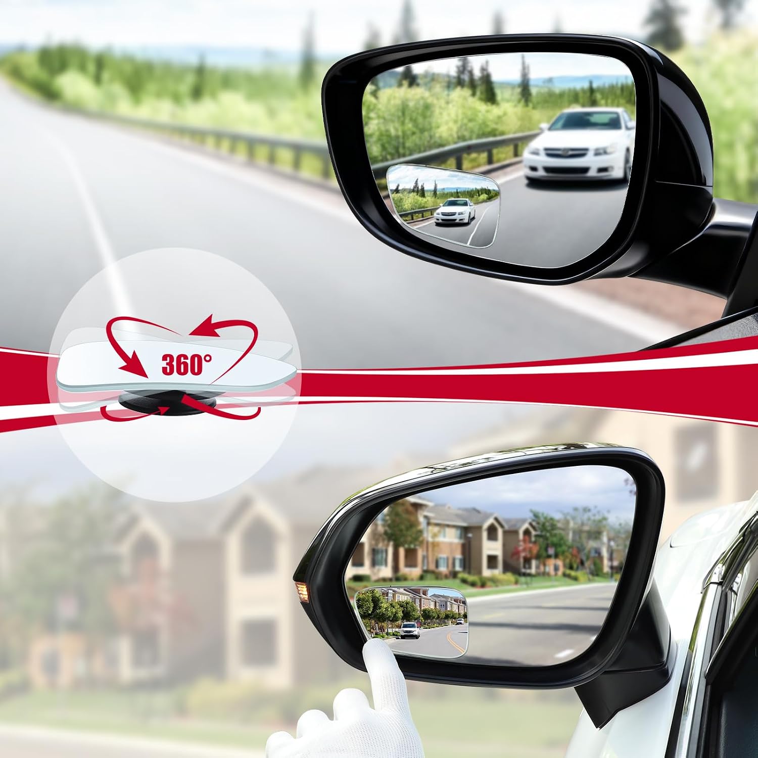 LivTee Blind Spot Car Mirror, HD Glass Frameless Convex Side Mirror Blindspot, Wide Angle Rear View Mirrors for SUVs, Trucks and RVs - Car Accessories - Image 5