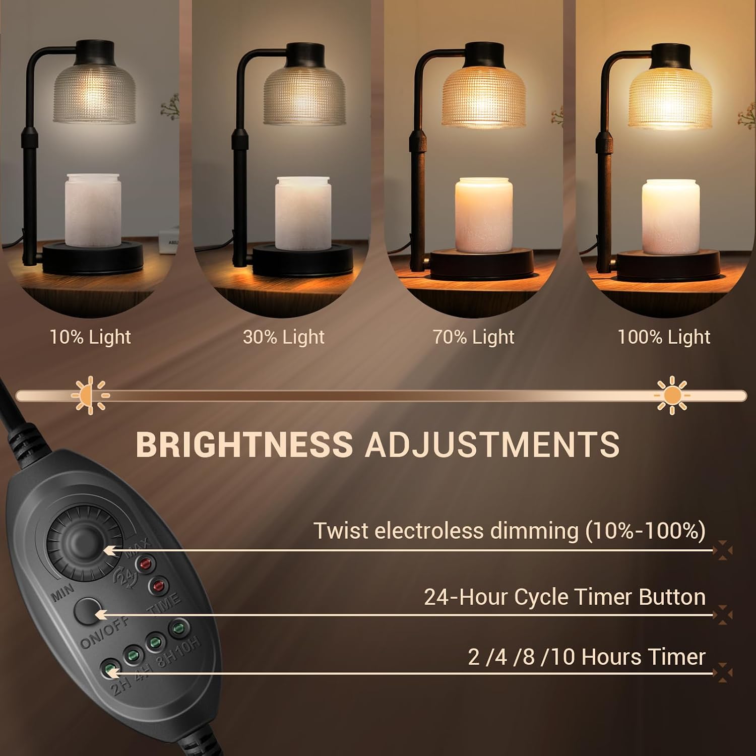 Candle Warmer Lamp with Timer, Birthday Gift for Women, House Warming Gift | Housewarming Gift New Home, Room Decor,Wax Melt Warmer for Scented Jar Candles with 2 Bulbs, Fall Decor for Home Living Room - Image 2