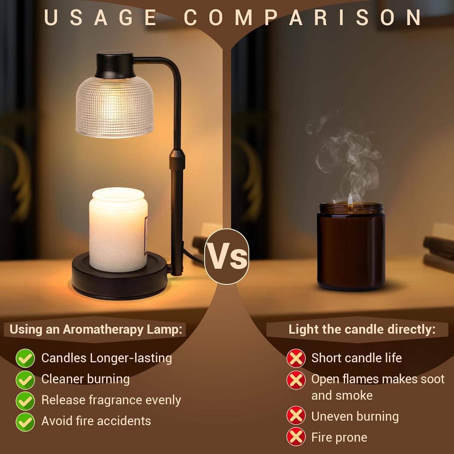 Candle Warmer Lamp with Timer, Birthday Gift for Women, House Warming Gift | Housewarming Gift New Home, Room Decor,Wax Melt Warmer for Scented Jar Candles with 2 Bulbs, Fall Decor for Home Living Room - Image 3