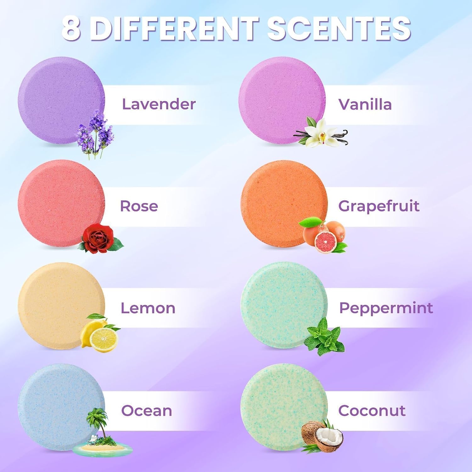 8 Pack Shower Steamers for Women - Organic & Natural Essential Fragrances - Image 2