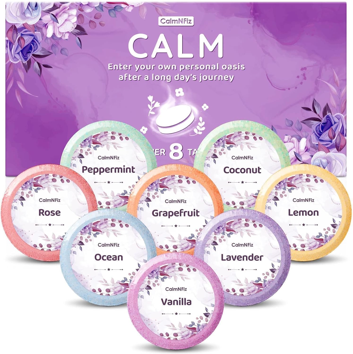 8 Pack Shower Steamers for Women - Organic & Natural Essential Fragrances