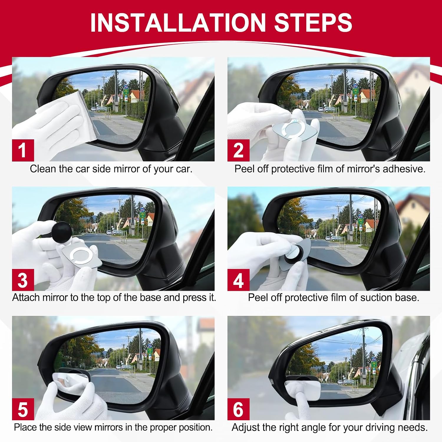 LivTee Blind Spot Car Mirror, HD Glass Frameless Convex Side Mirror Blindspot, Wide Angle Rear View Mirrors for SUVs, Trucks and RVs - Car Accessories - Image 4