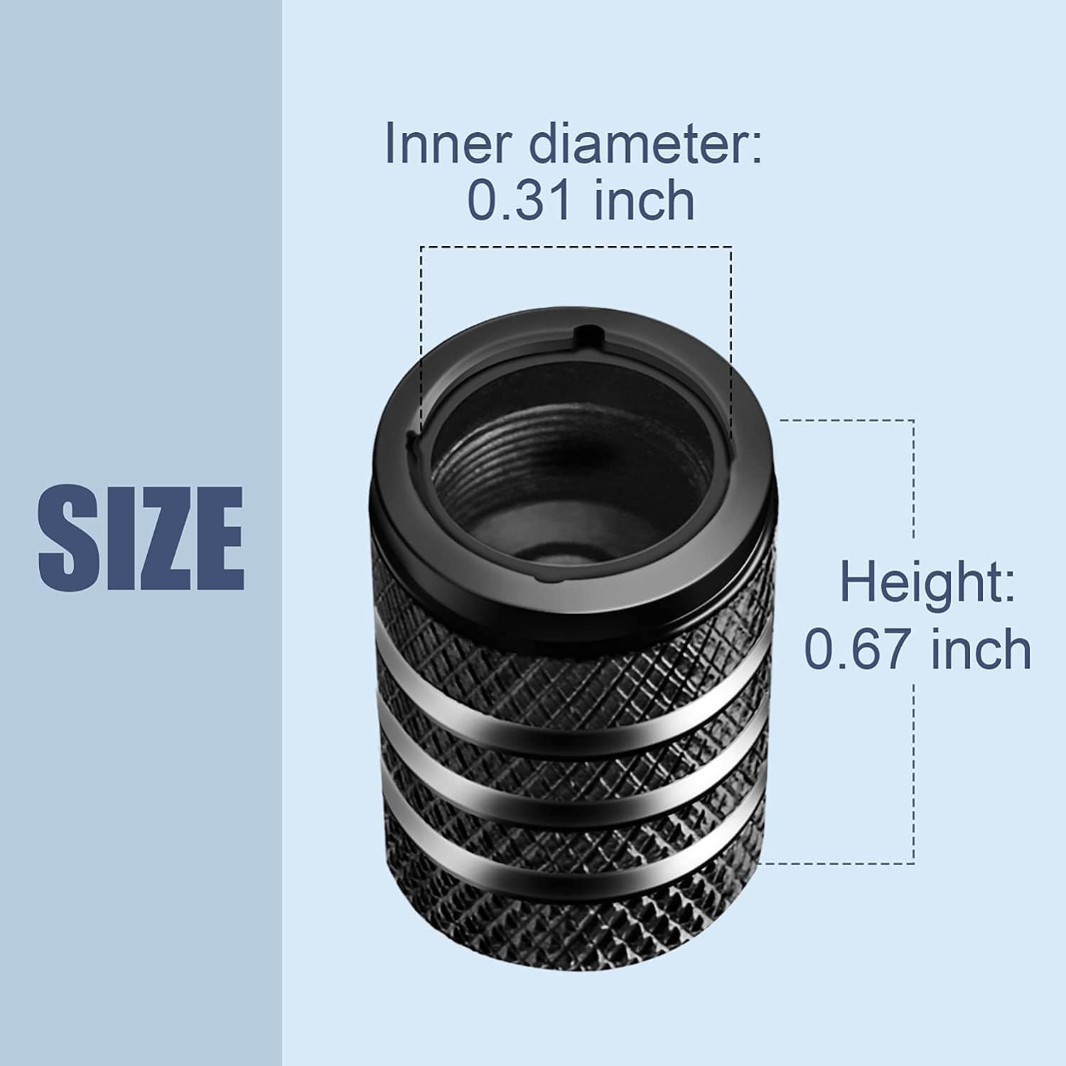 DECURCAR Tire Valve Stem Caps 5 Pack American Flag - Black - Image 3