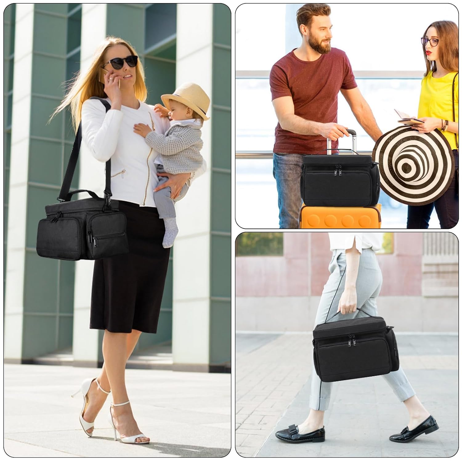 Breast Pump Bag Fit for Spectra S1 and S2, Pumping Bag with Waterproof Mat for Pump Accessories, Portable Pump Carrying Case for Work, Travel and Family Use, Black - Image 6