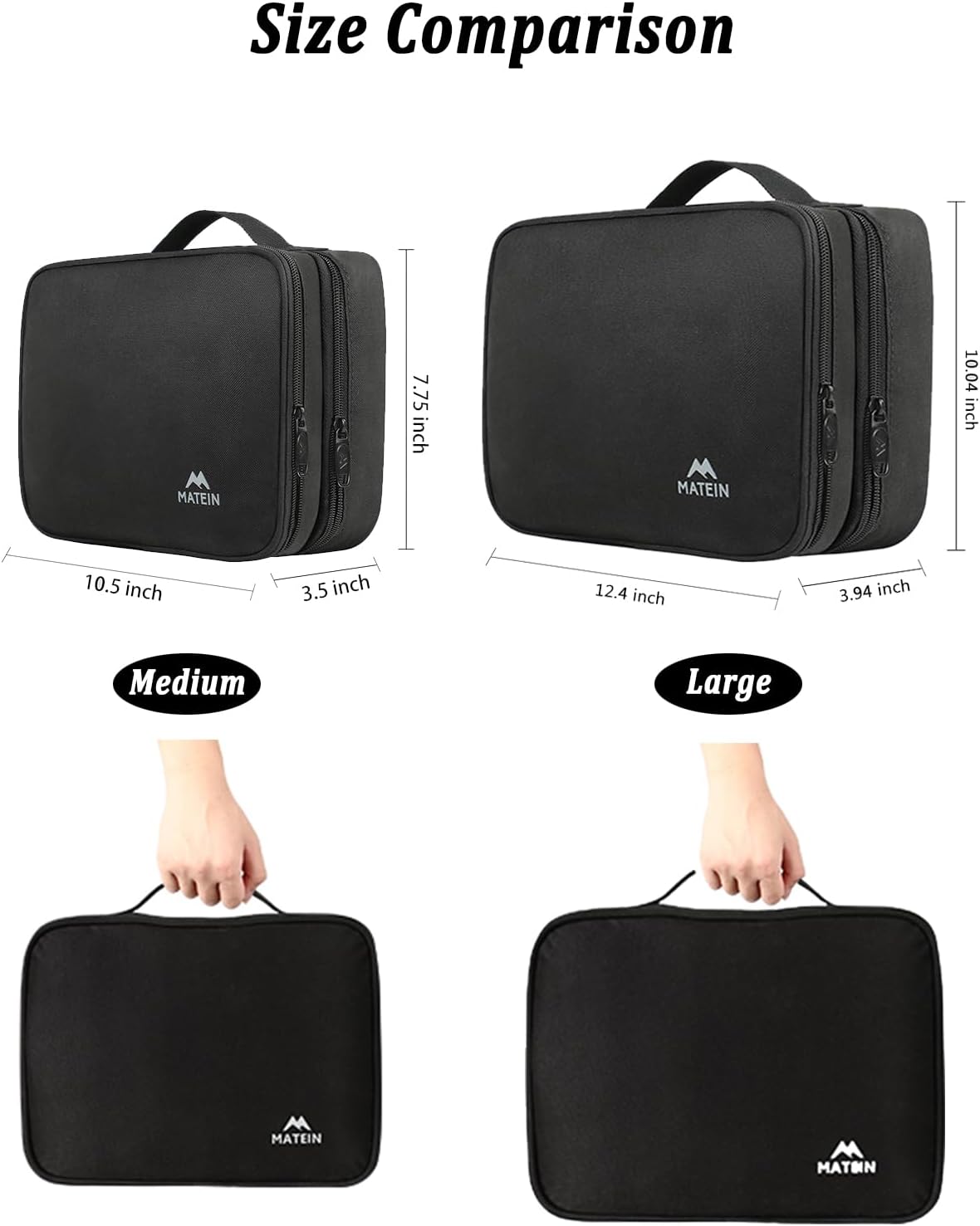 MATEIN Electronics Organizer Travel Case, Cable Organizer Bag, Black - Image 2