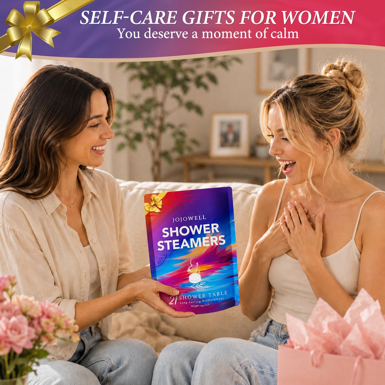 JoJowell Shower Steamers Aromatherapy 21 Pack, Birthday Gifts for Women, Self Care Spa Gift Set with Essential Oils, Christmas Stocking Stuffers Gifts for Mom Wife He - Image 2