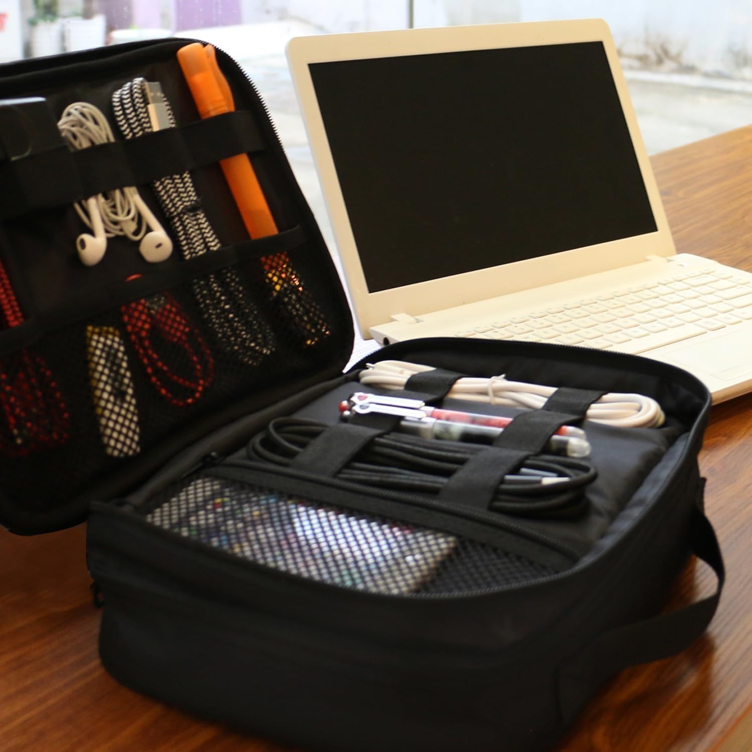 MATEIN Electronics Organizer Travel Case, Cable Organizer Bag, Black - Image 9