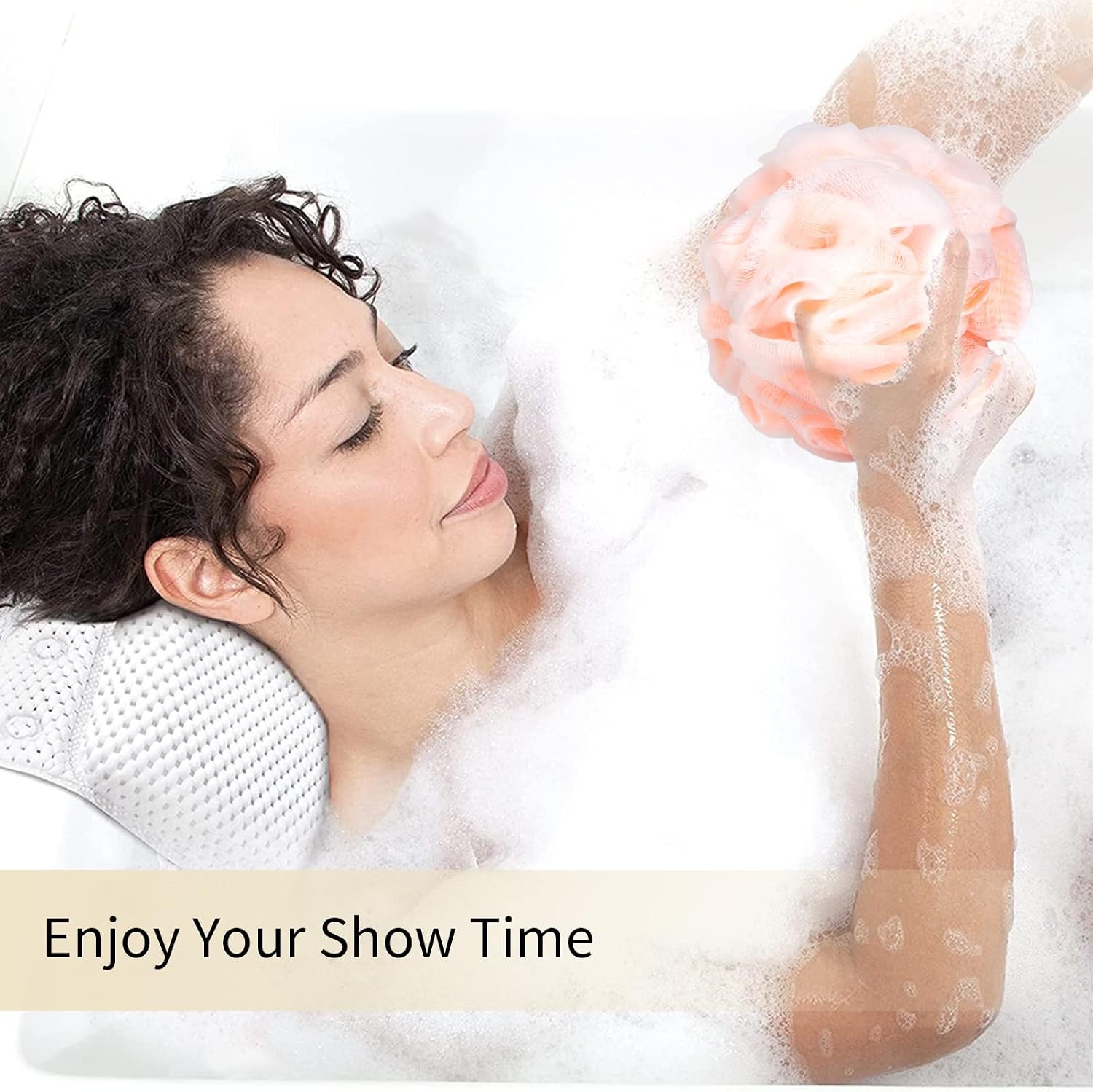 FARMOGA Bath Loofah Sponge Body Scrubber Shower Sponge Exfoliating Mesh Pouf Shower Ball Bath Sponges for Women and Men Bathing Accessories (4Pack 50G Colorful) - Image 6