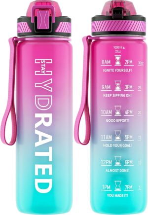 QLUR Water Bottle with Straw, 32oz ...