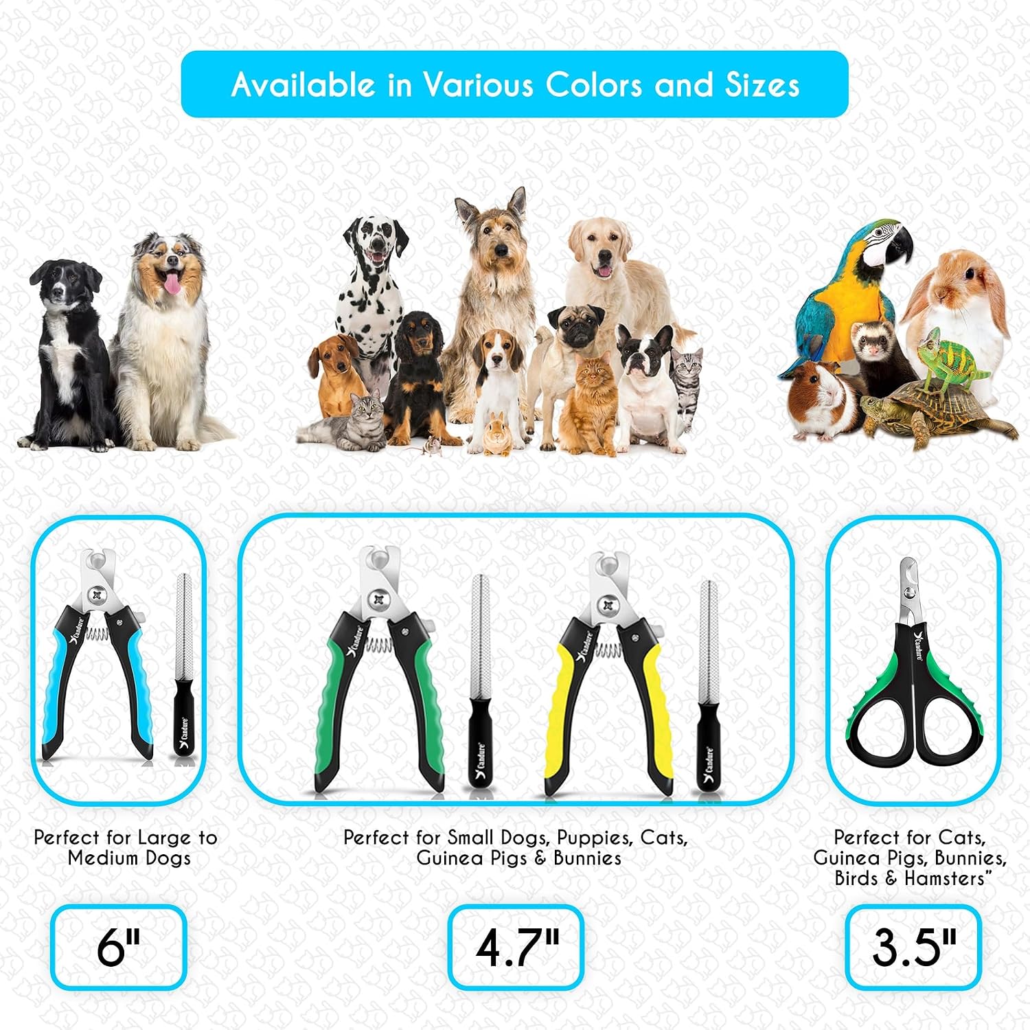 Candure Pet Nail Clippers, Blue, Large to Medium Pets - Image 8