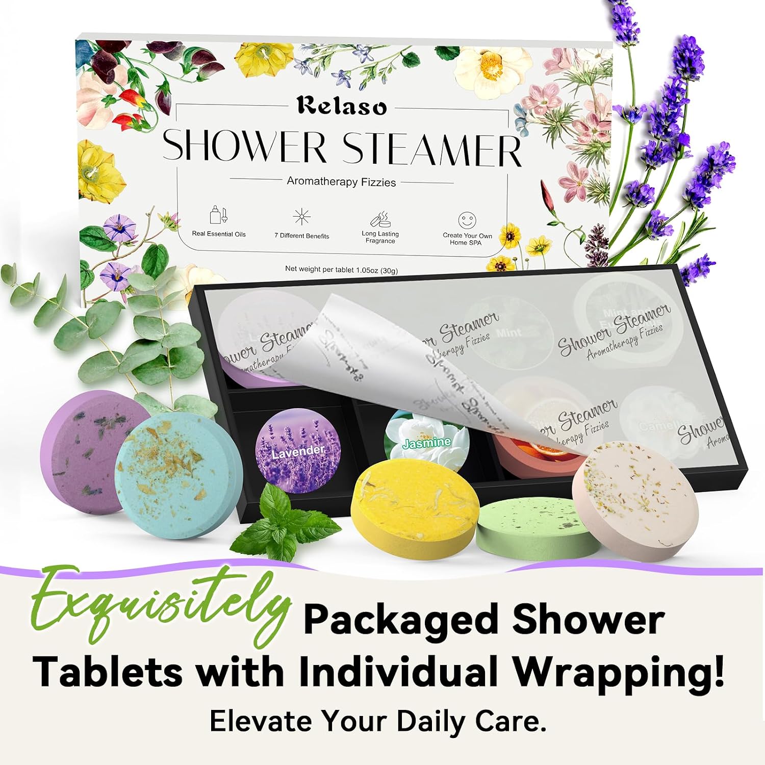 Shower Steamers Aromatherapy 8 Pack, Birthday Gifts for Women Men & Luxury Gift Box Packaging, Premium Shower Bombs with Natural Essential Oils, Home Spa Stress Relief, Relaxation Self Care - Image 6