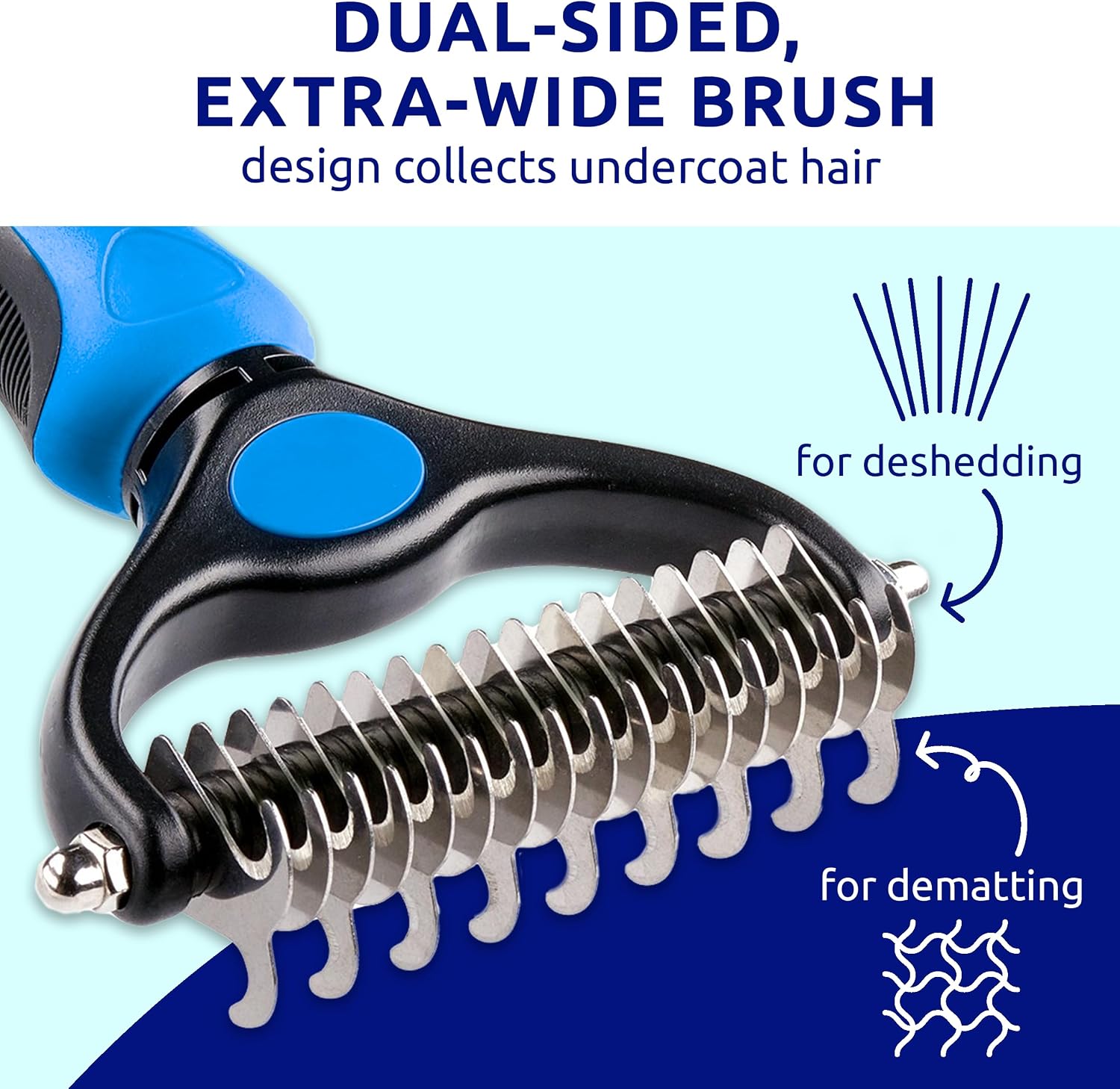 Pat Your Pet Deshedding Brush & Metal Comb Grooming Combo - Image 4