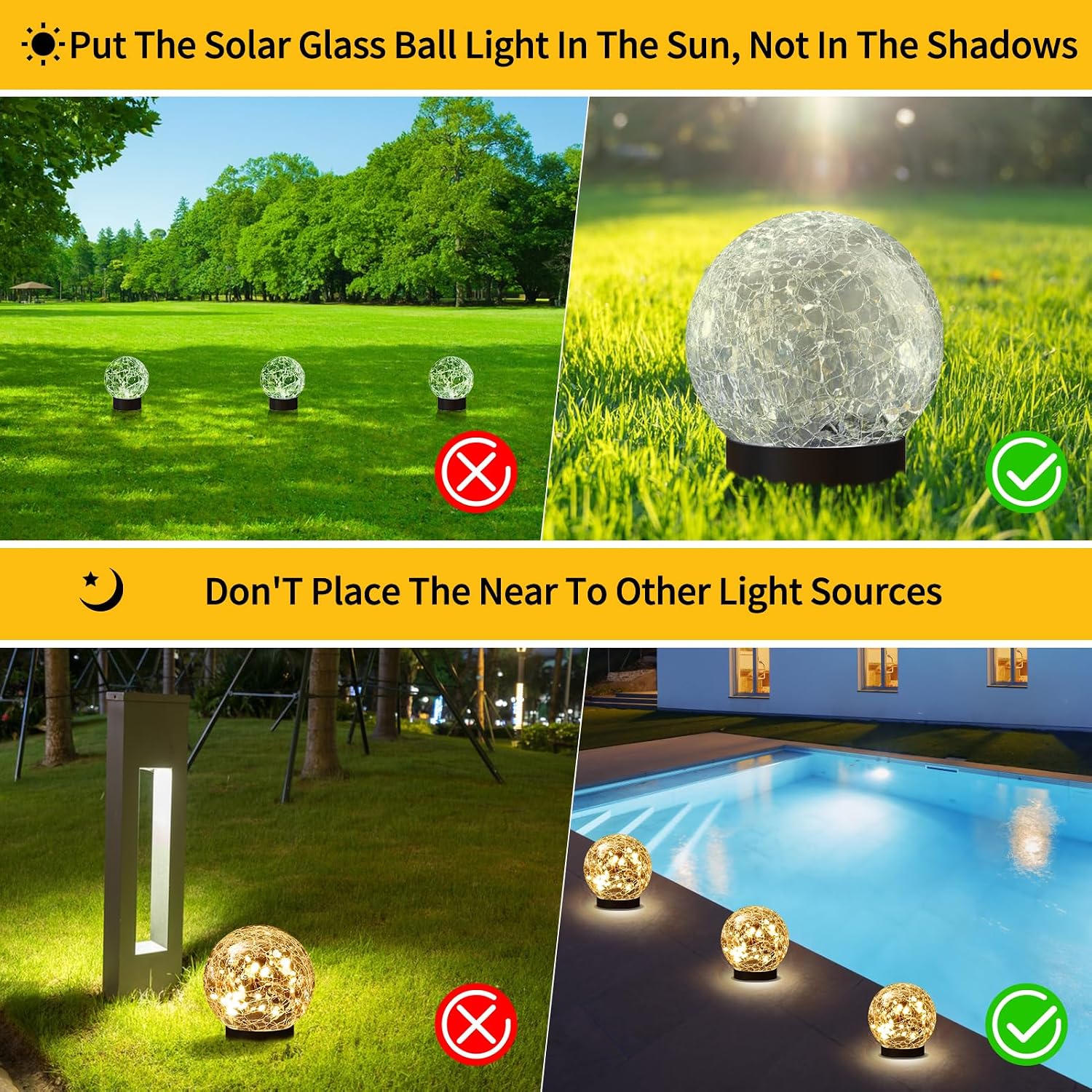 JKIMK Solar Globe Lights Outdoor Waterproof-Solar Balls for Garden - Image 2