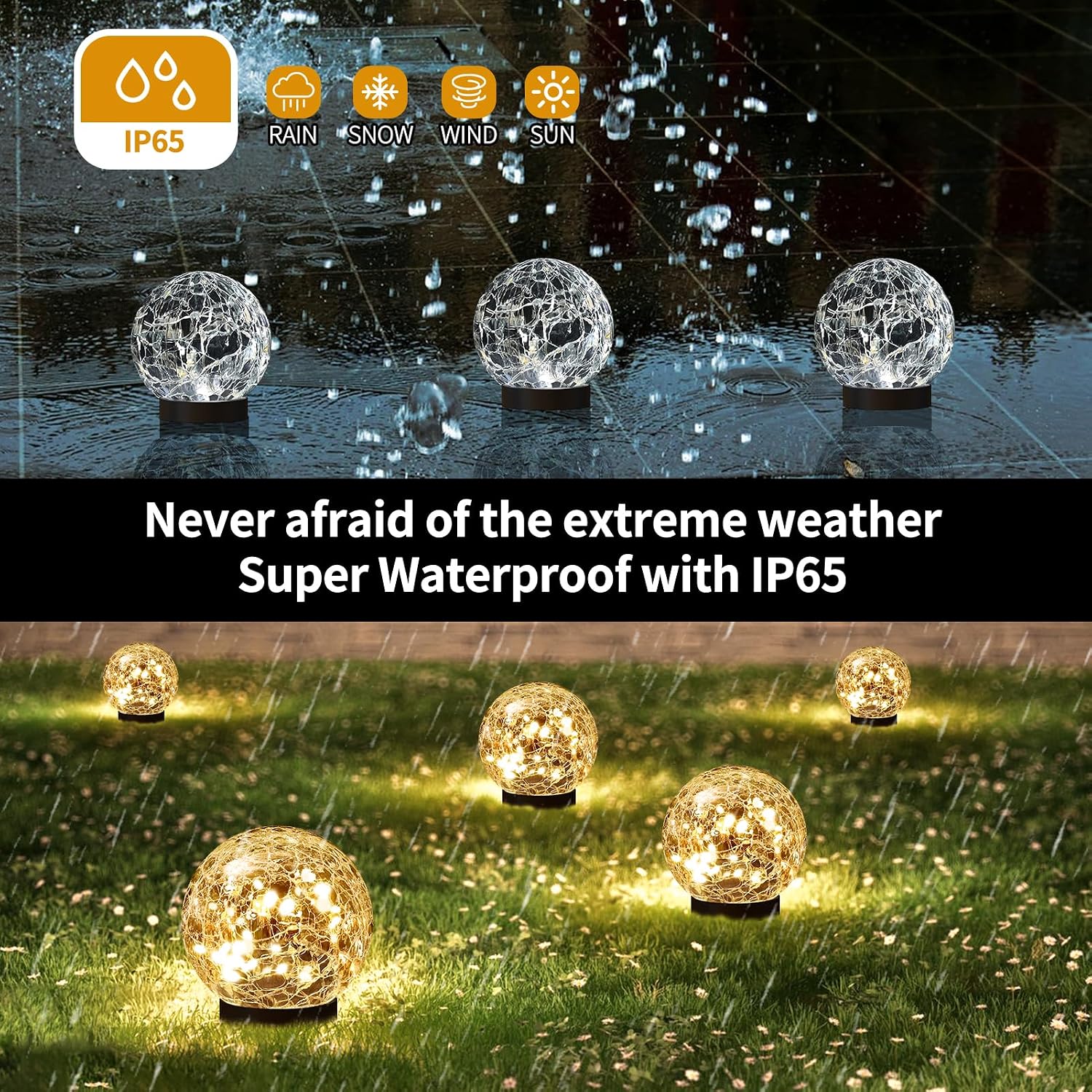 JKIMK Solar Globe Lights Outdoor Waterproof-Solar Balls for Garden - Image 3