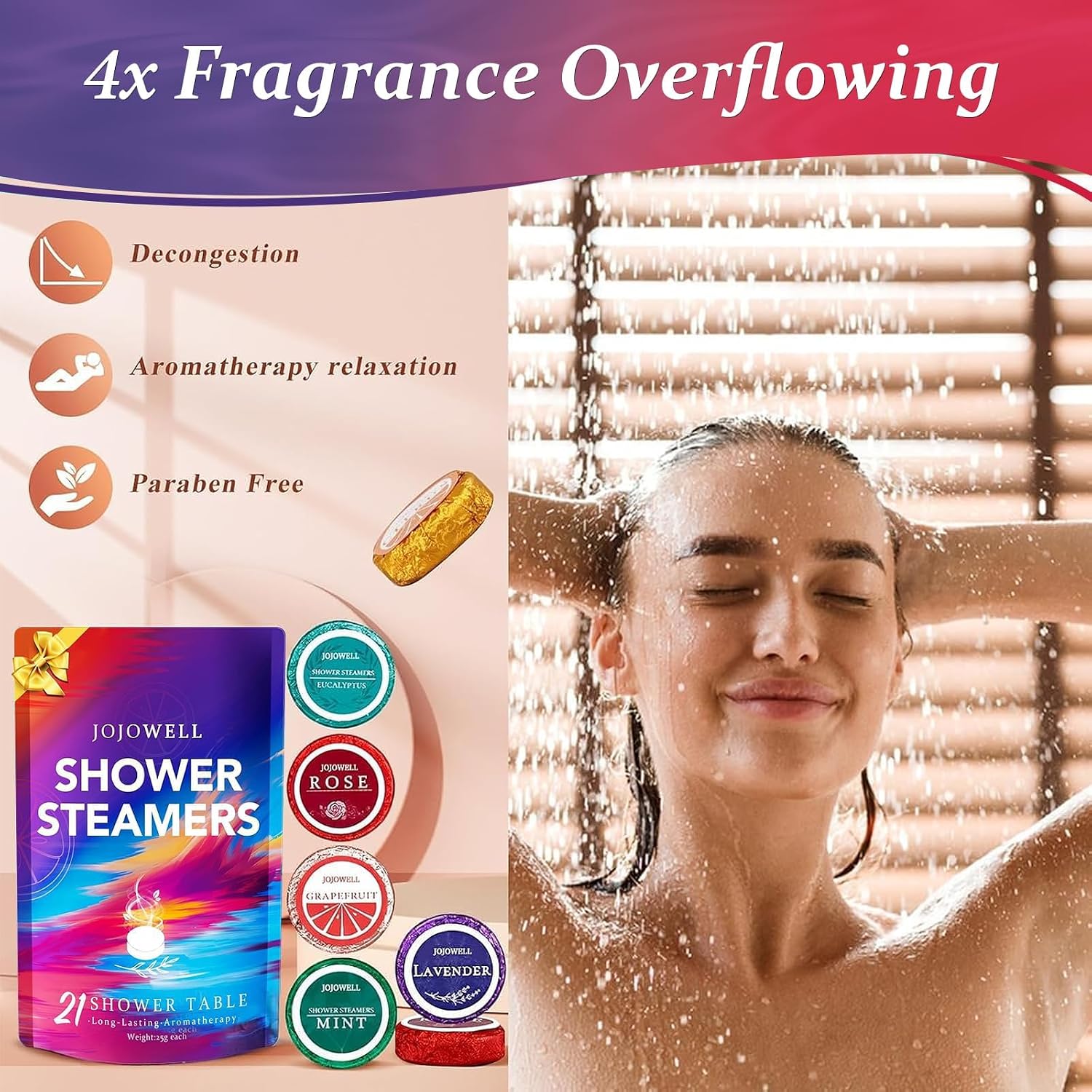 JoJowell Shower Steamers Aromatherapy 21 Pack, Birthday Gifts for Women, Self Care Spa Gift Set with Essential Oils, Christmas Stocking Stuffers Gifts for Mom Wife He - Image 4