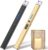 LcFun 2 Pack Candle Lighter USB Rechargeable Electric Plasma Arc Lighters with Safety Lock, Windproof Flameless Lighters Long Stem Matches for Candle, Grill, BBQ, Camping, Gas Stoves (Black, Gold)