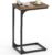VASAGLE C-Shaped End Table, Small Side Table for Couch, Sofa Table with Metal Frame for Living Room, Bedroom, Bedside, Rustic Brown and Black