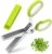Herb Scissors, X-Chef Multipurpose 5 Blade Kitchen Herb Shears Herb Cutter with Safety Cover and Cleaning Comb for Chopping Basil Chive Parsley (Green)
