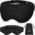 3D Eye Mask Sleep Mask for Men & Women, 100% Pressure-Free & Light Block-Out Eye Mask for Sleep with Easy Adjustable Strap, Night Eye Cover for Travel, Black