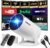 Mini Projector with WiFi and Bluetooth Built-in Apps Smart Projector Support 4K 1080P FHD 180° Adjustable Auto Keystone Compatibile with HDMI/TV Stick/Memory Stick/Laptop, White