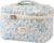 uekeboag Large Travel Quilted Makeup Bag for Women (01Lithtblue-flower)