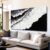 NBAODAN Abstract Wall Art Modern Artwork White Canvas Pictures Large Painting Textured Art 29″x58″ Black Office Wall Decor Home Decorations for Living Room