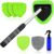XINDELL Interior Windshield Cleaner Tool – Car Interior Window Cleaning Kit with Extendable Handle & 4 Microfiber Pads, Auto Wiper Inside Compact Windshield Brush for Car & Home Windows