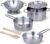 Melissa & Doug Stainless Steel Pots & Pans, 8 Piece Play Kitchen Set, Premium Play Kitchen Accessories & Cooking Utensils, Preschool Toys for Kids 3+