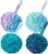 AmazerBath Loofah Sponge 75g/Piece, Exfoliating Bath Sponge Body Scrubber – Loofa Set of 4 Flower Color (Large, Green-Purple)