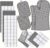 Oven Mitts Kitchen Towels and Dishcloths Pot Holders Sets, Oven Gloves Kitchen Dish Towels 500 Degree Heat Resistant Potholders with Non-Slip Silicone Surface for Cooking, Grilling, Baking-Gray