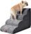 EHEYCIGA Curved Dog Stairs Ramp for High Beds 19.7″ H, 4-Step Dog Steps for Small Dogs and Cats, Pet Stairs for High Bed Climbing, Non-Slip Balanced Pet Step Indoor, Grey